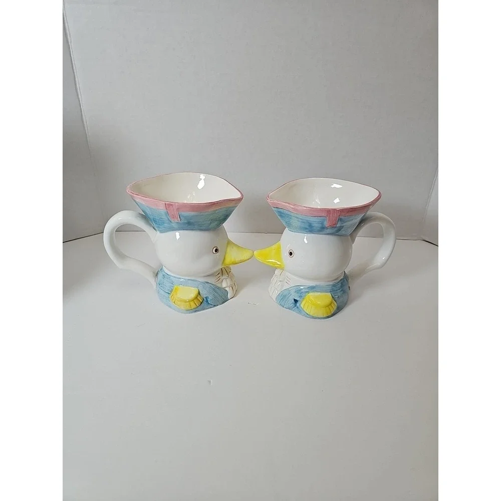 Vintage Fitz and Floyd Duck Admiral Revolutionary War Mug And ‎ Pitcher
